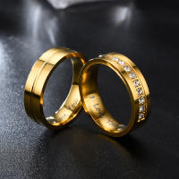 Anillos de compromiso de pareja de acero inoxidable a la moda para mujeres y hombres, anillo de cristal I LOVE YOU, regalo de joyería de boda 2024 - details 10