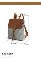 Mochila de viaje femenina retro de cuero de caballo loco estilo vintage con diseño de hombreras bolso de hombro de lona para mujeres - details 0