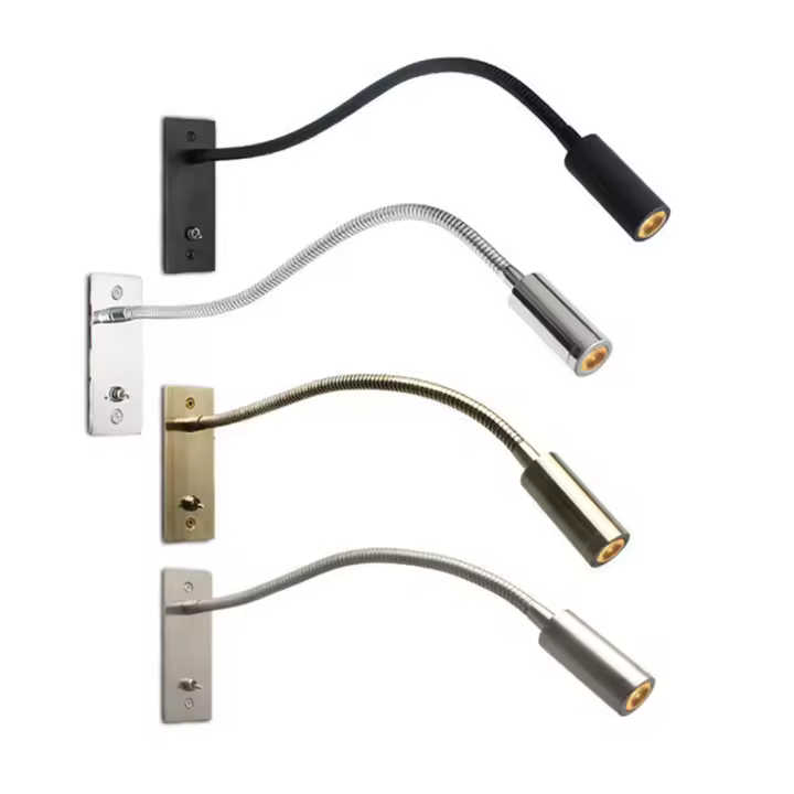 Candelabro de pared LED empotrado en níquel cromado Industrial, cuello de cisne, foco de pared con interruptor para Hotel, imagen, proyecto, museo, Gallary - 1