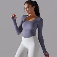 Camiseta de Yoga Sin Costuras para Mujer Deporte Top Largo Manga Larga Ropa de Gimnasio Camiseta de Correr para Entrenamiento Activo Vestimenta Ajustada Material Exterior Poliéster Temporada Primavera/Verano - details 67