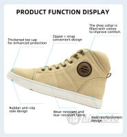 Botas de moto transpirables Vintage para hombre y mujer, zapatos de motociclista, zapatillas informales para hombre, zapatos de Motocross de microfibra, botas protectoras para moto - details 9