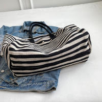 Bolsa de Lona a Rayas Grande Bolsa de Hombro Casual para Mujeres Ideal para Compras Diarias, Estudiantes, Viajes, Bolsa de Playa Material de Lining de Poliéster - details 27