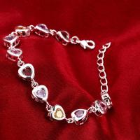 925 Sterling Silver Elegant Charm Bracelets Chain Beautiful Crystal Stone Drop Jewelry Fashion For Women Wedding Lady Cute - details 4