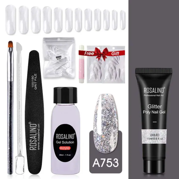 ROSALIND-Gel transparente para extensión de uñas, Kit de herramientas para manicura rápida, para recién nacidos, 15ml - 1
