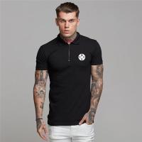 England style  Men Polo Shirt Zip Polo Tees Fashion  Cotton Fitness Polo T-Shirt  Brand Short Sleeve Gym Bodybuilding Clothing - details 4