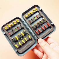 Kit de 40 piezas de moscas de pesca con mosca, pesca con mosca, moscas secas/húmedas, surtido de señuelos de insectos realistas, kit de cebo artificial con caja de moscas, pesca para trucha/bajo/perca/salmón - details 6
