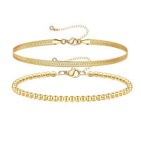 Pulsera de Oro Chapado 14K para Mujeres Conjunto de Pulseras de Cadena Dorada Elegante y Delicada Marca CHAYOU Tamaño 7+2 pulgadas - details 10