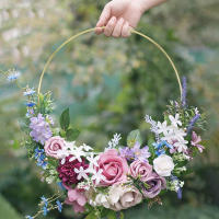 Flores Artificiales NUBECOM Circulo de Hierba de Metal Dorado de 10-40cm para Decoración de Boda y Baby Shower Producto Portátil - details 8