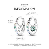 Pendientes de aro de plata de ley 2024 para mujer, exquisitos pendientes de aro con forma de estrella de mar y mariquita de cuatro hojas, regalo de joyería de boda y compromiso, novedad de 925 - details 19