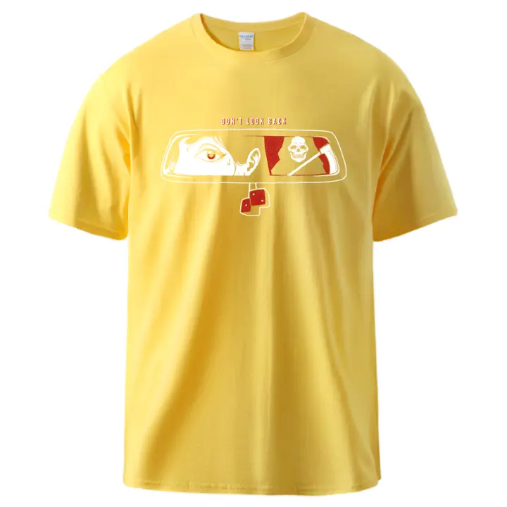 Camiseta de algodón de manga corta para hombre, Camisa cómoda y transpirable, ropa informal, básica y creativa, don't Look Back The Ghost Is Here - 1