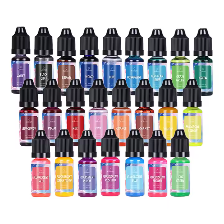 Tinte para Hacer Velas, 24 Colores Tinte Líquido para Hacer Velas, Tinte de Color para Velas , Multicolor, 10ml - 1