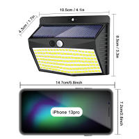 Luces LED solares para exteriores, lámpara de pared inalámbrica, 3 modos de iluminación, Sensor de movimiento, energía Solar, valla de jardín, cubierta de patio, 138 - details 9