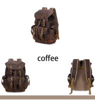 Mochila de Lona Empañada  para Hombres Bolso de Hombro Casual de Gran Capacidad Mochila de Viaje Mochila de Escalada de Cuero de Lona - details 15