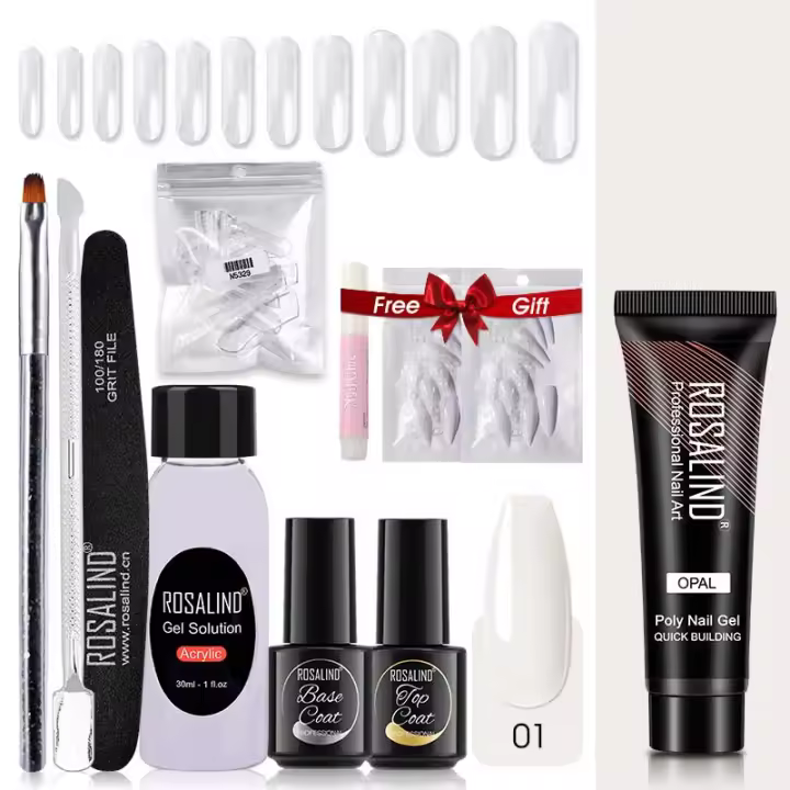 ROSALIND de uñas de Gel UV de dedo francés 15ml rápido extensión Gel empapar uñas arte DIY manicura Gel barniz - 1