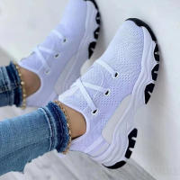 New White Sneakers Women Solid Color Shoes Woman Casual Shoes Mesh Breathable Platform Sneakers Ladies Sport Shoes Running - details 5