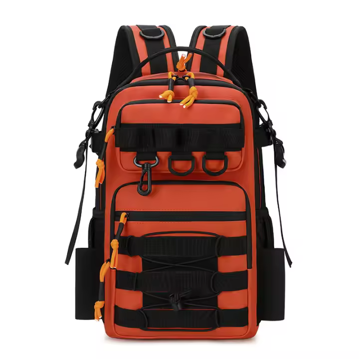 Mochila para señuelos de pesca con soporte para caña, bolsa para aparejo de acampada, caza al aire libre, senderismo, accesorios para cajas de peces, mochila táctica - 1
