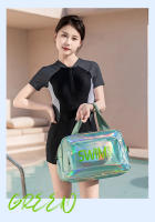 Bolso de playa para natación con bolsillo para zapatos, bolso cruzado grande para viajes, deportes, lavado, bolsas transparentes para secar y mojar de corta distancia - details 11