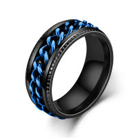 Anillo giratorio de 8mm a la moda para hombres y mujeres cadena cubana de acero inoxidable Spinner banda antiestrés anillos de ansiedad regalos de joyería - details 8