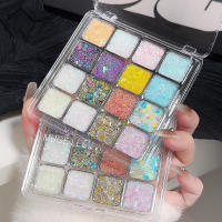 Paleta de Sombras de Ojos de Secuencias Brillantes Gel de Brillo Autoadhesivo para Pelo, Uñas, Cuerpo Belleza en Tonos Azul, Rosa, Amarillo - details 9