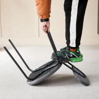 Juego de 4 sillas de comedor nórdicas con patas de hierro tapizadas simples premium apilables para sala de estar/salón de espera/bar/restaurante - details 5