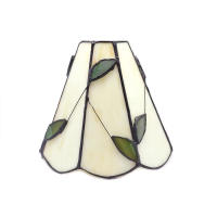 Pantalla de lámpara de vidrio con patrón Floral, pantalla de vidrio artesanal, rayas marrones, pétalos azules y rosas, para luces E26 y E27 - details 8