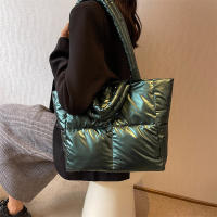 Bolso de algodón acolchado para mujer, bolsa de hombro de gran capacidad, a la moda, de diseñador, de lujo - details 12