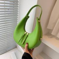 Bolso de Mujer de Lujo en Forma de Media Luna de Cuero PU Bolso de Hombro de Color Sólido Bolso Pequeño de Dumpling Diseño de Bolso de Axila - details 19