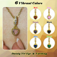 Encantos de Corazón UniCrena Colgante de Zirconia Plateado de Oro 18K Hazlo Tú Same DIY Joyería - details 1