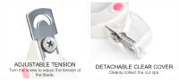 Tijeras de Uñas Ajustables de Acrílico KADS con Corte de Punta de Uña Artificial Cortador de Manicura de Acero Inoxidable Blanco - details 4