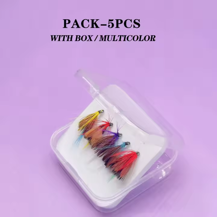 Señuelo de pesca con moscas húmedas, mariposas, insectos, polilla biónica, salmón, trucha, cebo de pesca con mosca, aparejos de pesca de agua dulce y salada, 5/10 Uds. - 1