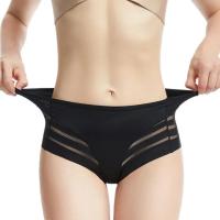 Tela de malla transparente sin costuras con cintura para mujer, ropa moldeadora de control abdominal de alta elasticidad, ropa interior de seda congelada, - details 4