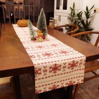 Camino de mesa navideño, decoración de Mantel para el hogar, copo de nieve rojo, muñeco de nieve para fiesta de Navidad, 1 unidad - details 8