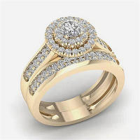 Mifeiya conjunto de anillos de compromiso de boda de lujo para amantes anillo de cristal de circonita cúbica AAA geométrico ostentoso para parejas mujeres y hombres - details 5