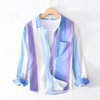 Camisa de cáñamo informal de moda con cuello vuelto de lino - details 2