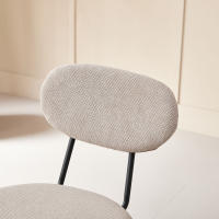 Juego de 4 sillas de comedor nórdicas con patas de hierro tapizadas simples premium apilables para sala de estar/salón de espera/bar/restaurante - details 2