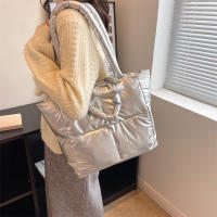 Bolso de algodón acolchado para mujer, bolsa de hombro de gran capacidad, a la moda, de diseñador, de lujo - details 21