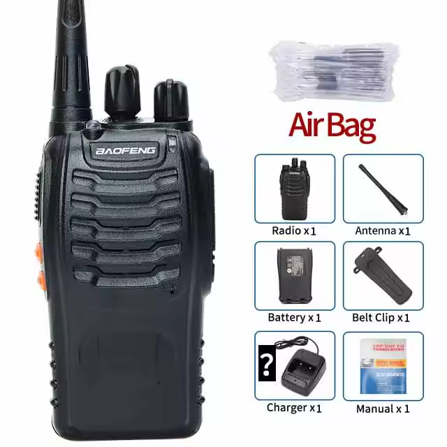 Baofeng-walkie-talkie piezas, Radio bidireccional de largo alcance para caza y hotel, 888s, UHF, 5W, 400-470MHz, BF888s, BF 888S, H777, 1/ 2 BF-888S - 1