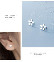 Flower Earrings Studs 925 Sterling Silver Fine Jewelry Minimalist Beautiful Stud Earrings For Women Silver 925 Korean - details 0