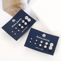 Juego de 5 pares de pendientes de circonio para mujer y hombre, pendientes de Color dorado y plateado, Piercings para las orejas Unisex, regalo de joyería - details 5