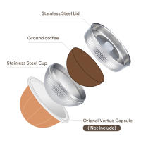 Cápsula reutilizable de acero inoxidable para Nespresso Vertuo Next, filtro de café rellenable, Compatible con cápsula Original - details 5