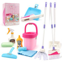 12pcs/set Kids Cleaning Set Housework Supplies Kit with Dustpan Broom Bucket Mop Cleaning Set Play House Toys for Boys & Girls - details 6