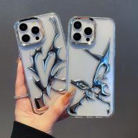 Nueva funda de teléfono con forma de estrella 3D de personalidad atractiva para iPhone 16 14 13 15 Pro Max, moderna, hueca, delgada, a prueba de golpes, protectora y suave. - details 1