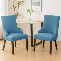 Funda elástica para silla de comedor, fundas para sillas de LICRA Jacquard, respaldo alto elástico, sillones inclinados, para cocina de Hotel, 1 ud. - details 58
