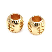 Cuentas de ojo de libélula de latón de Color dorado de 18K con patrón, cuentas espaciadoras de barril de bola redonda, fabricación de joyería, accesorios de pulseras Diy - details 32