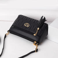 Bolso cruzado de cuero PU con cremallera para mujer, bandolera pequeña de gran capacidad con borlas de hilo, a la moda, novedad - details 13
