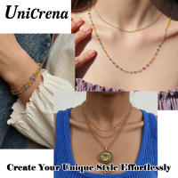 Cadena de Cuentas de Cristal Plateado UniCrena Cadena de Enlace de Abalorios Hipoalergénicos para Hacer Joyería Cadena de Abalorios Coloridos para Collares Pulseras - details 3