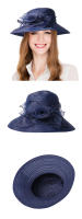 Sombreros de Sol de ala ancha para mujer, sombrero de iglesia de flores negras, elegante, de lujo, Formal, para boda, 2024 - details 1