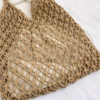 Bolsos de ganchillo de moda para mujer, bolso de mano de playa de rafia, bolso de paja, bolso de hombro de punto bohemio - details 30