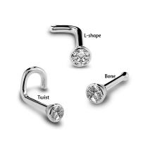 Piercing de circonia cúbica para la nariz, 2 piezas, 20g, 1,5/2/2.5/3mm, color oro rosa anodizado, joyería para la nariz - details 5