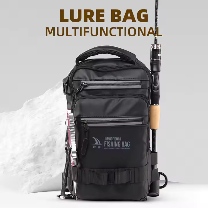 Bolsa de pecho de pesca grande para hombre, organizador de señuelos de aparejos de pescado, bolsa de almacenamiento, bolsos de hombro impermeables multinivel para deportes al aire libre # Col - 1